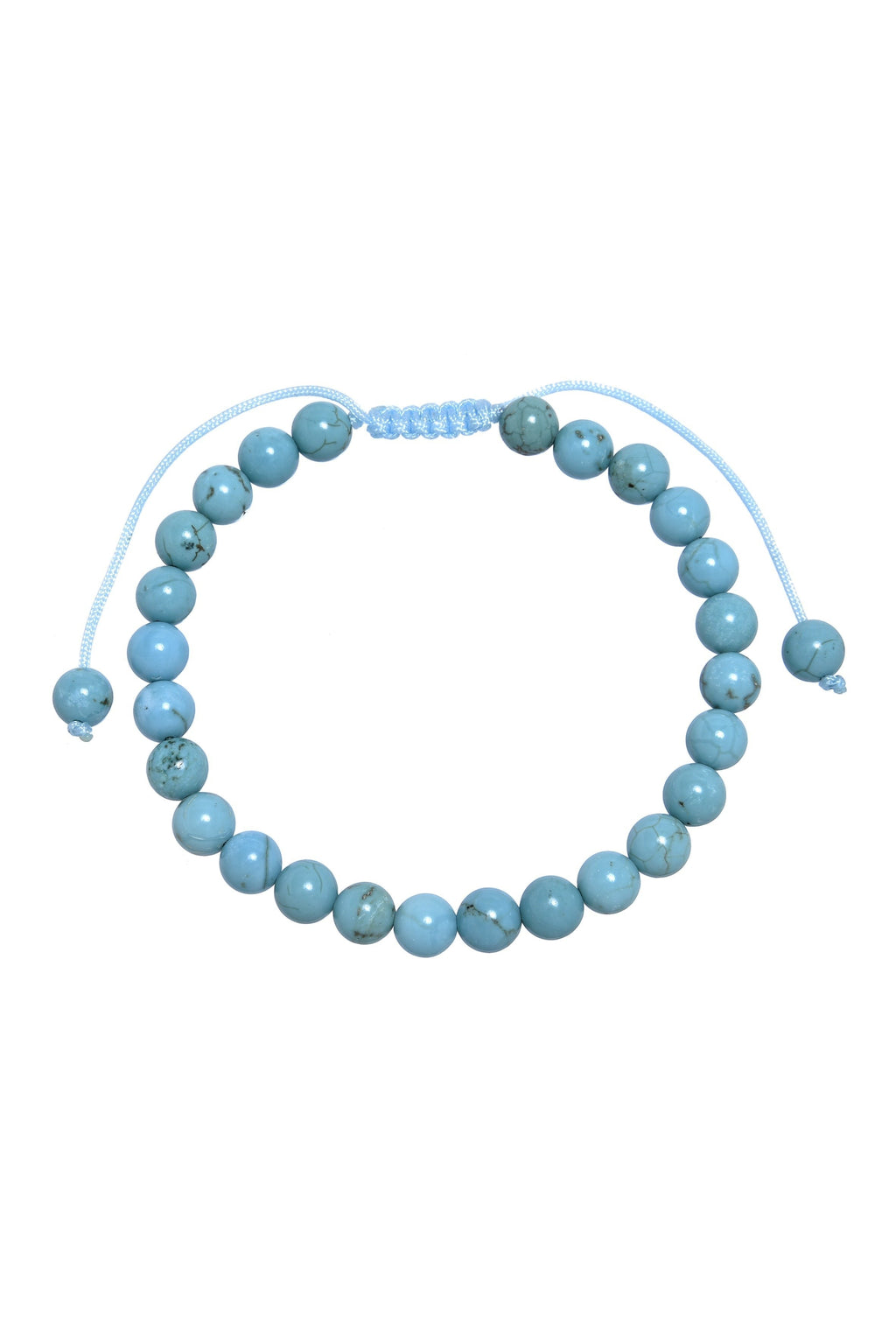 Cracked Turquoise Stone Braided Shamballa Bracelet B4117-12MM - view 2