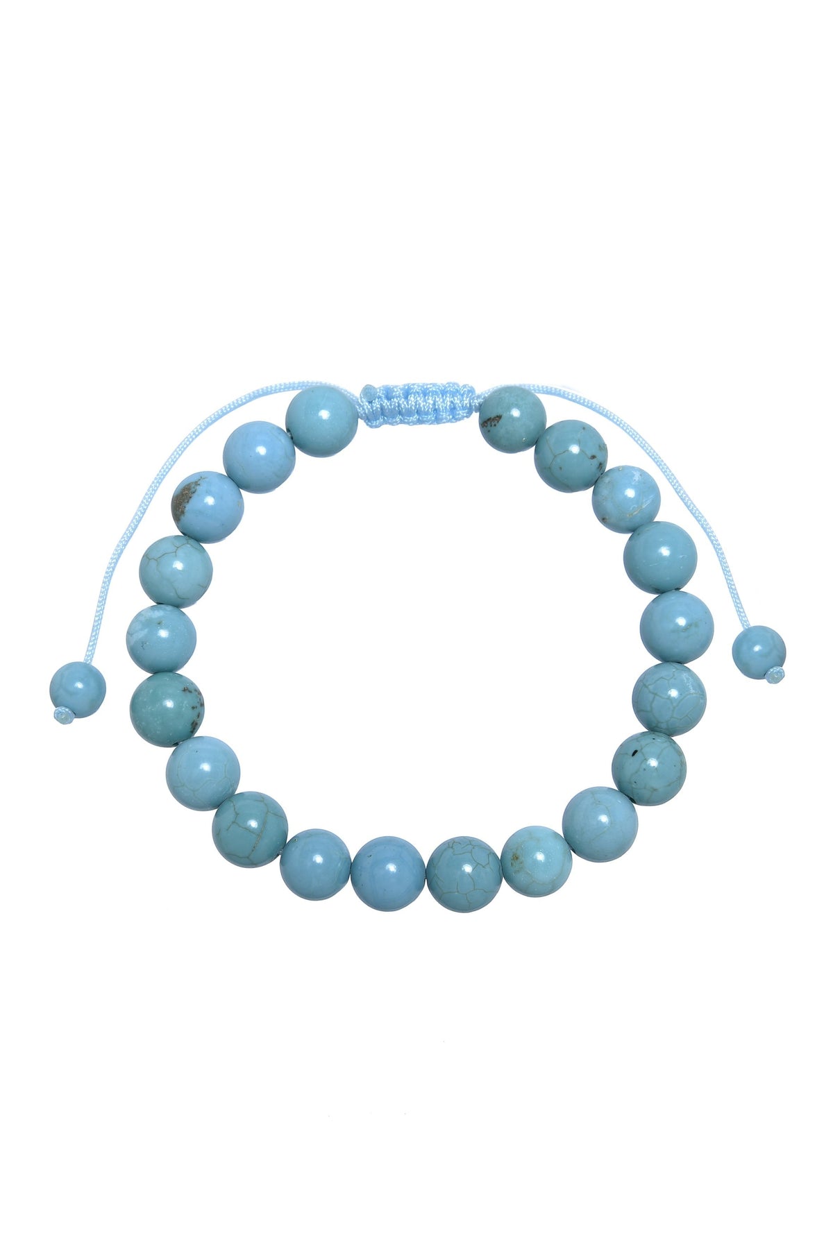 Cracked Turquoise Stone Braided Shamballa Bracelet B4117-12MM - view 3