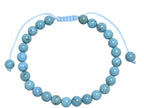 Cracked Turquoise Stone Braided Shamballa Bracelet B4117-6MM - view 3
