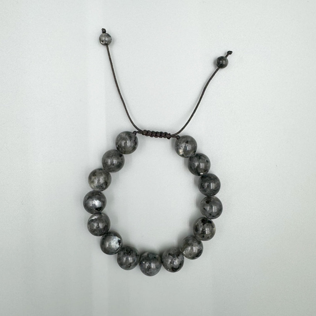 Black Labradorite Stone Braided Bracelet B4120-12MM - view 7