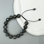 Black Labradorite Stone Braided Bracelet B4120-12MM - view 8