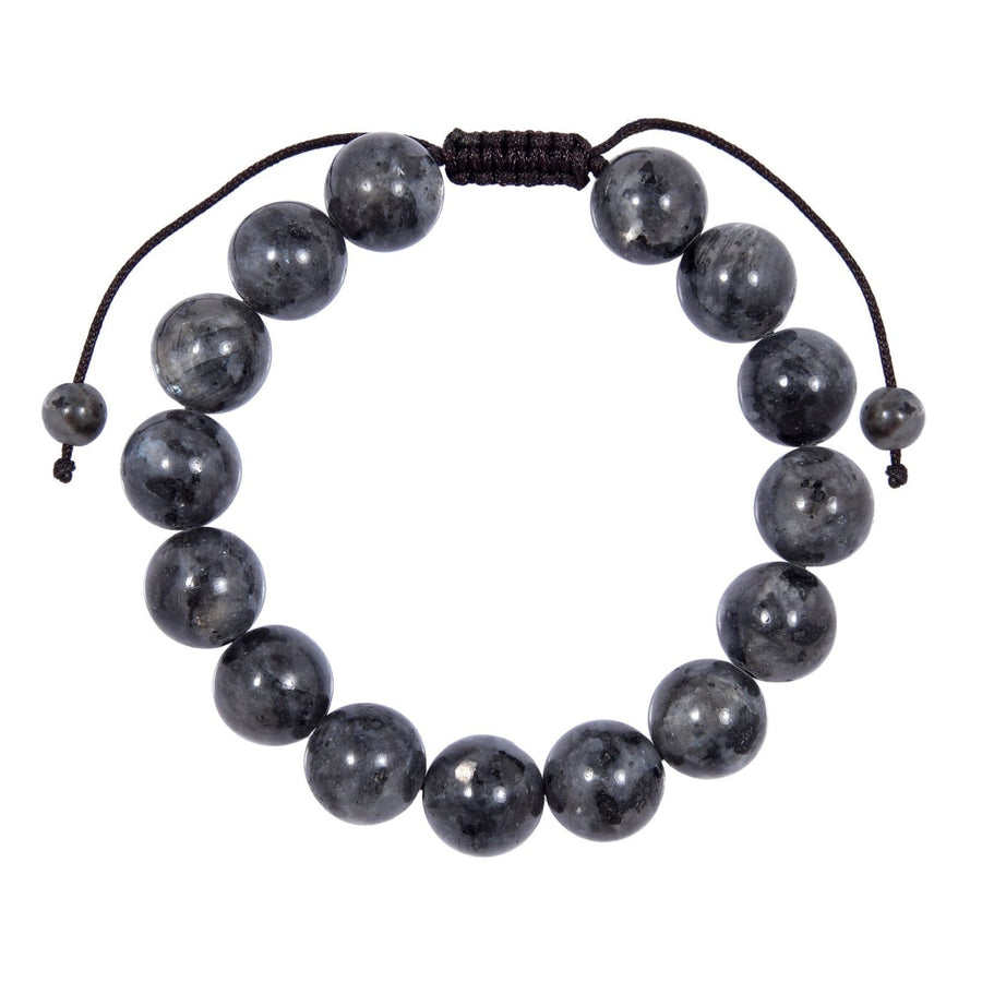 Black Labradorite Stone Braided Bracelet B4120-Black Labradorite