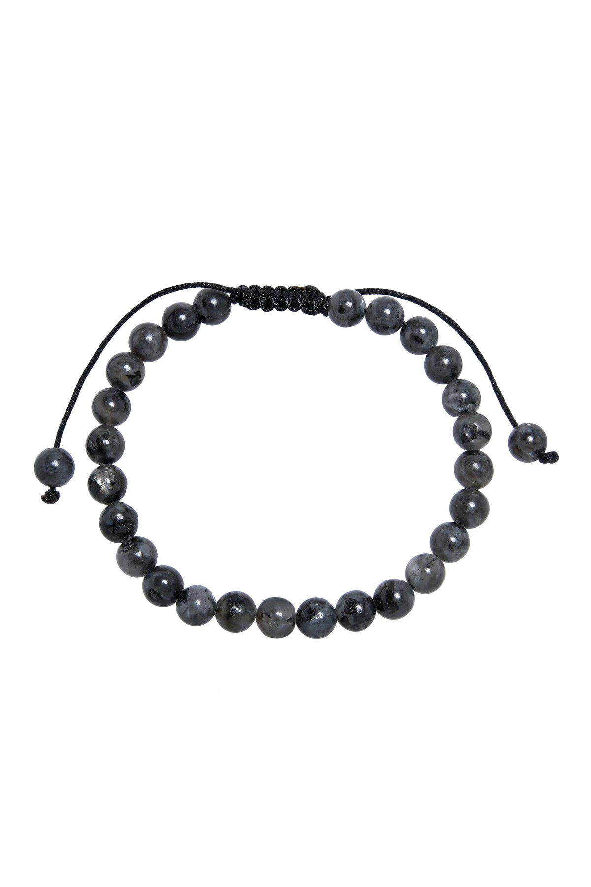 Black Labradorite Stone Braided Bracelet B4120-12MM - view 2