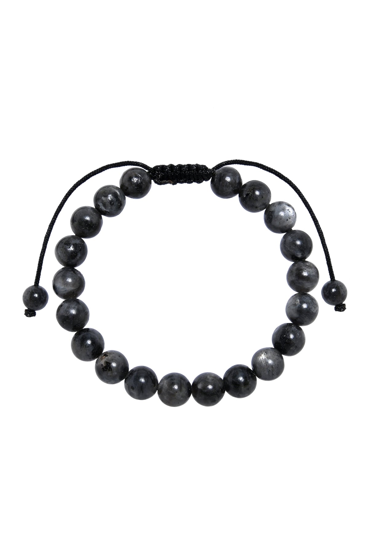 Black Labradorite Stone Braided Bracelet B4120-12MM - view 3