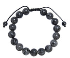Black Labradorite Stone Braided Bracelet B4120-Black Labradorite - 10MM