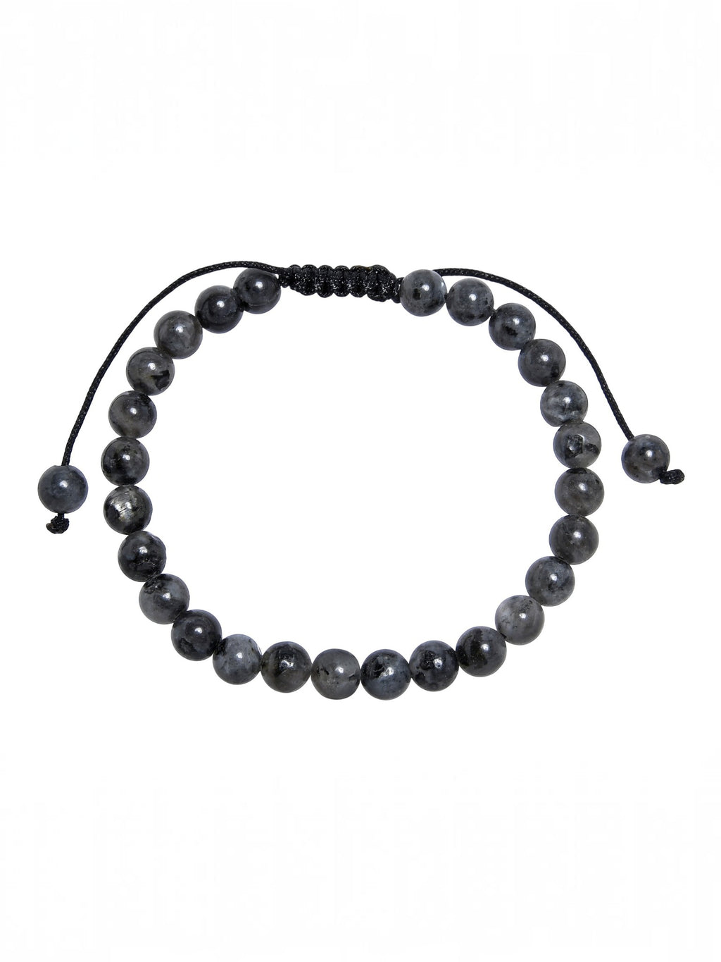 Black Labradorite Stone Braided Bracelet B4120-Black Labradorite - 6MM
