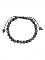 Black Labradorite Stone Braided Bracelet B4120-Black Labradorite - 6MM