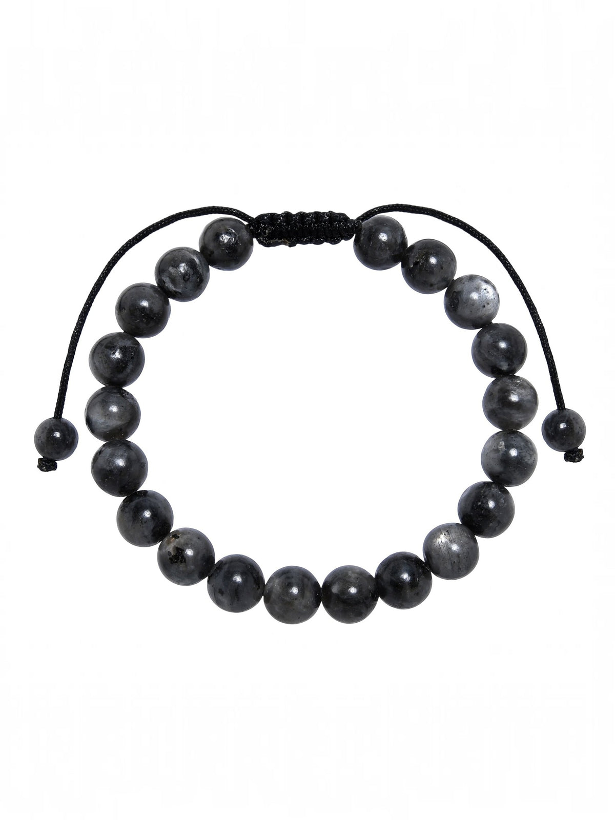 Black Labradorite Stone Braided Bracelet B4120-Black Labradorite - 8MM