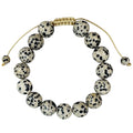 Dalmatian Jasper Braided Shamballa Bracelet B4121-Dalmatian Jasper - 12MM