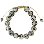 Dalmatian Jasper Braided Shamballa Bracelet B4121-Dalmatian Jasper - 12MM