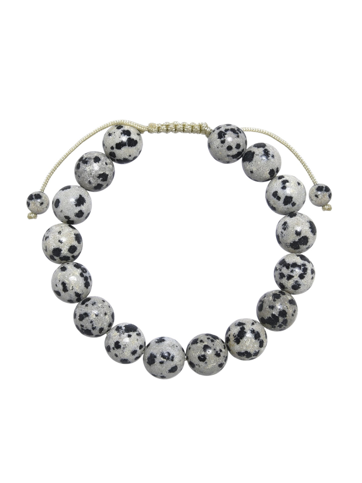 Dalmatian Jasper Braided Shamballa Bracelet B4121-Dalmatian Jasper - 10MM