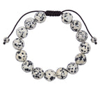 Dalmatian Jasper Braided Shamballa Bracelet B4121-12MM - view 2