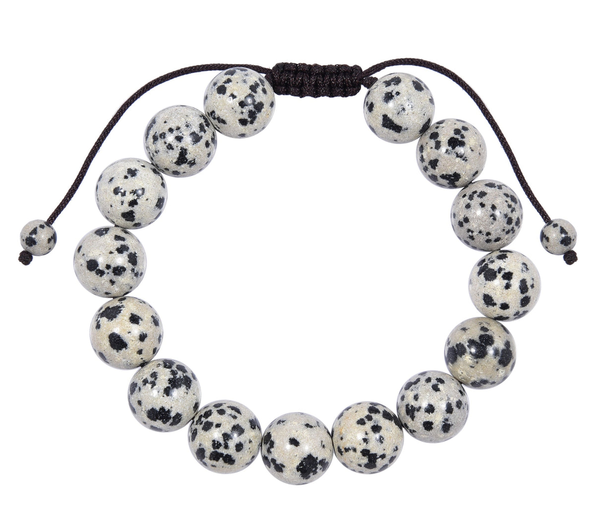 Dalmatian Jasper Braided Shamballa Bracelet B4121-12MM - view 2