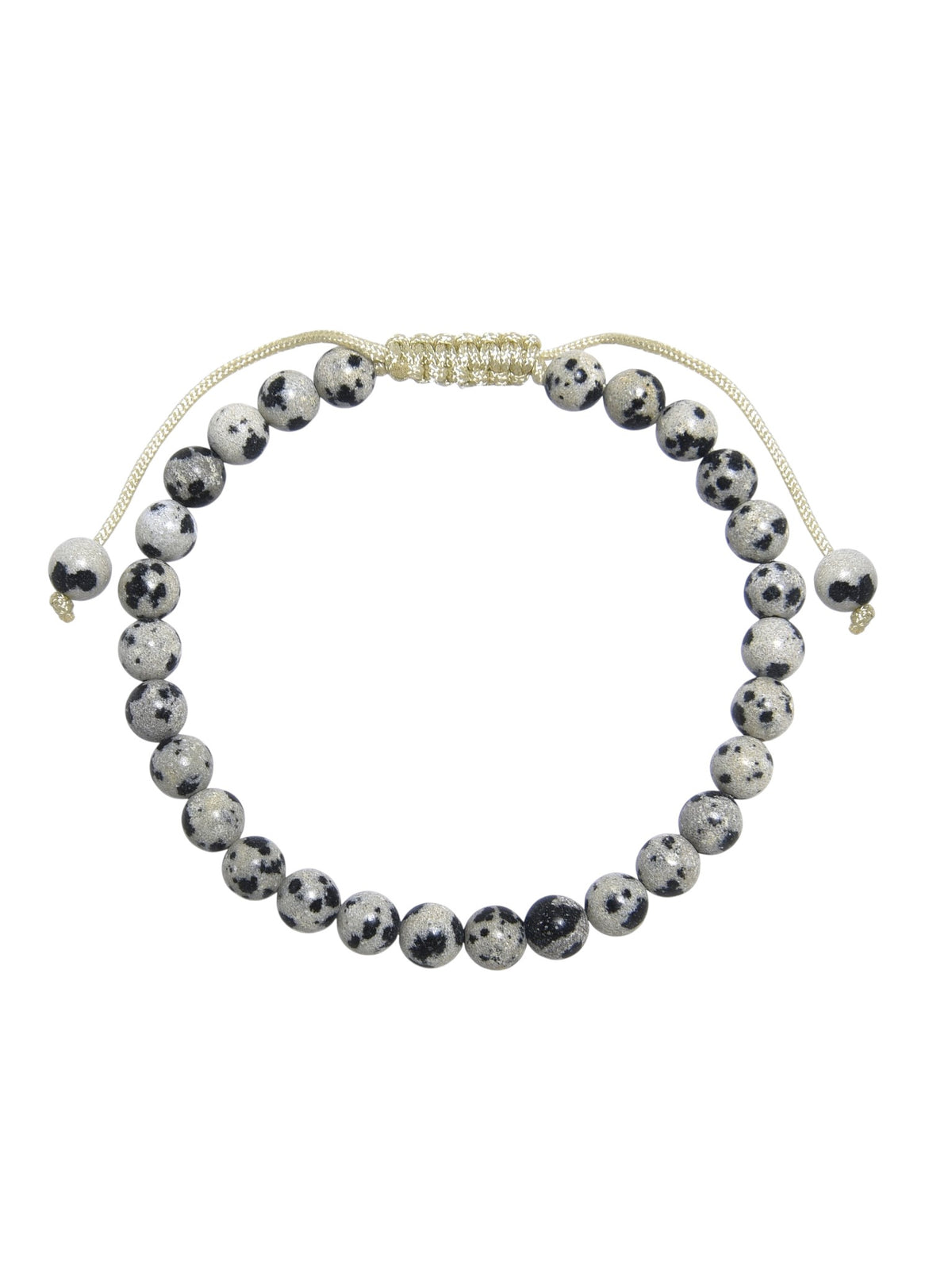 Dalmatian Jasper Braided Shamballa Bracelet B4121-Dalmatian Jasper - 6MM