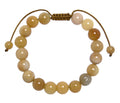 Golden Jade Stone Braided Bracelet B4122-Golden Jade - 10MM