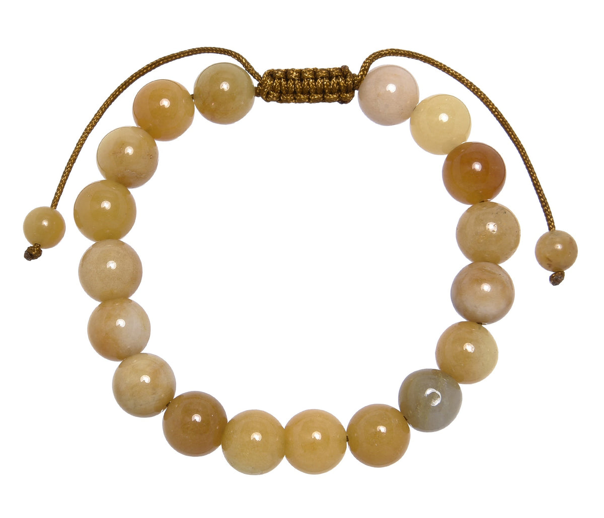 Golden Jade Stone Braided Bracelet B4122-Golden Jade - 10MM