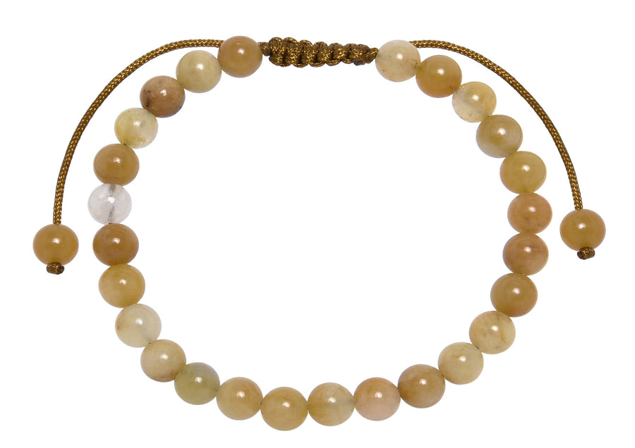 Golden Jade Stone Braided Bracelet B4122-Golden Jade