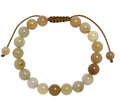 Golden Jade Stone Braided Bracelet B4122-Golden Jade - 8MM