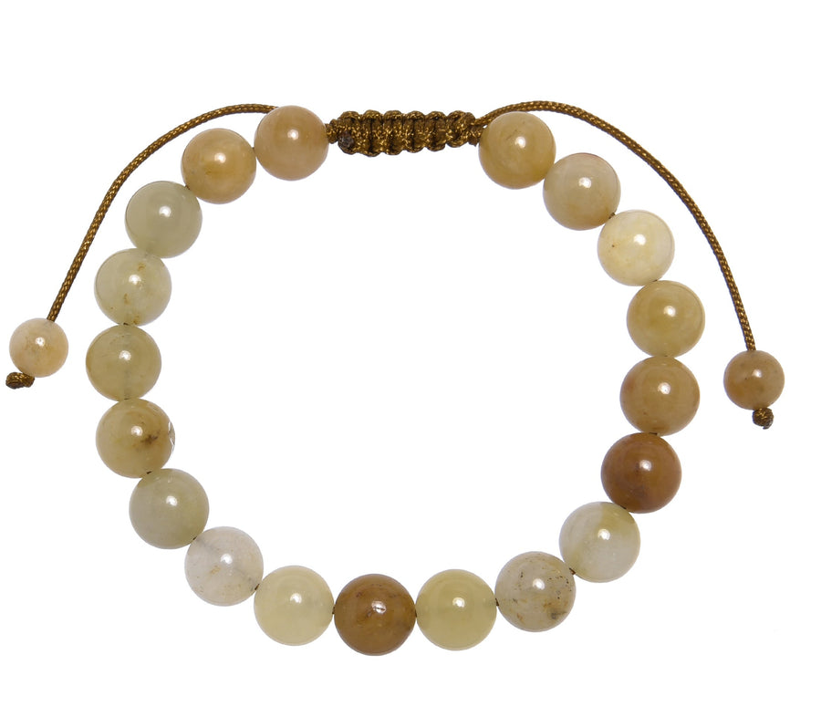 Golden Jade Stone Braided Bracelet B4122-Golden Jade