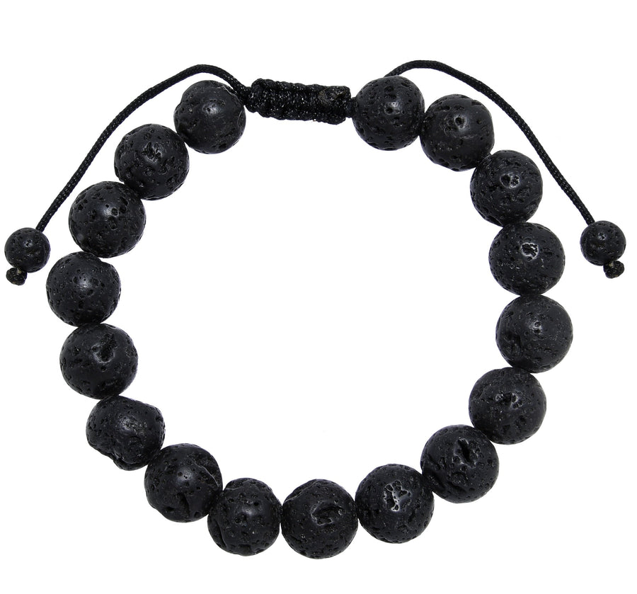 Lava Stone Braided Shamballa Bracelet B4123-Lava-Stone