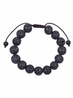 Lava Stone Braided Shamballa Bracelet B4123-12MM