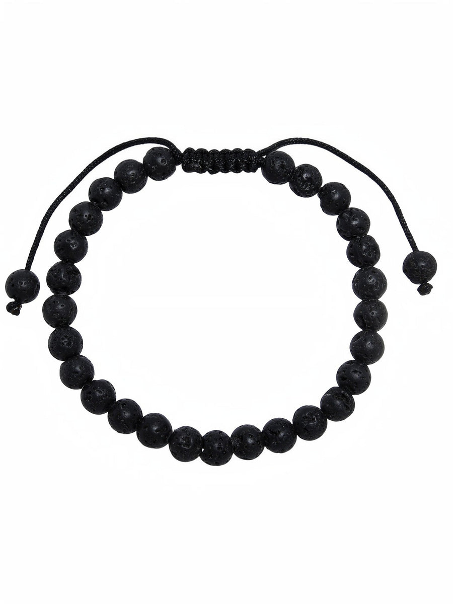 Lava Stone Braided Shamballa Bracelet B4123-Lava-Stone