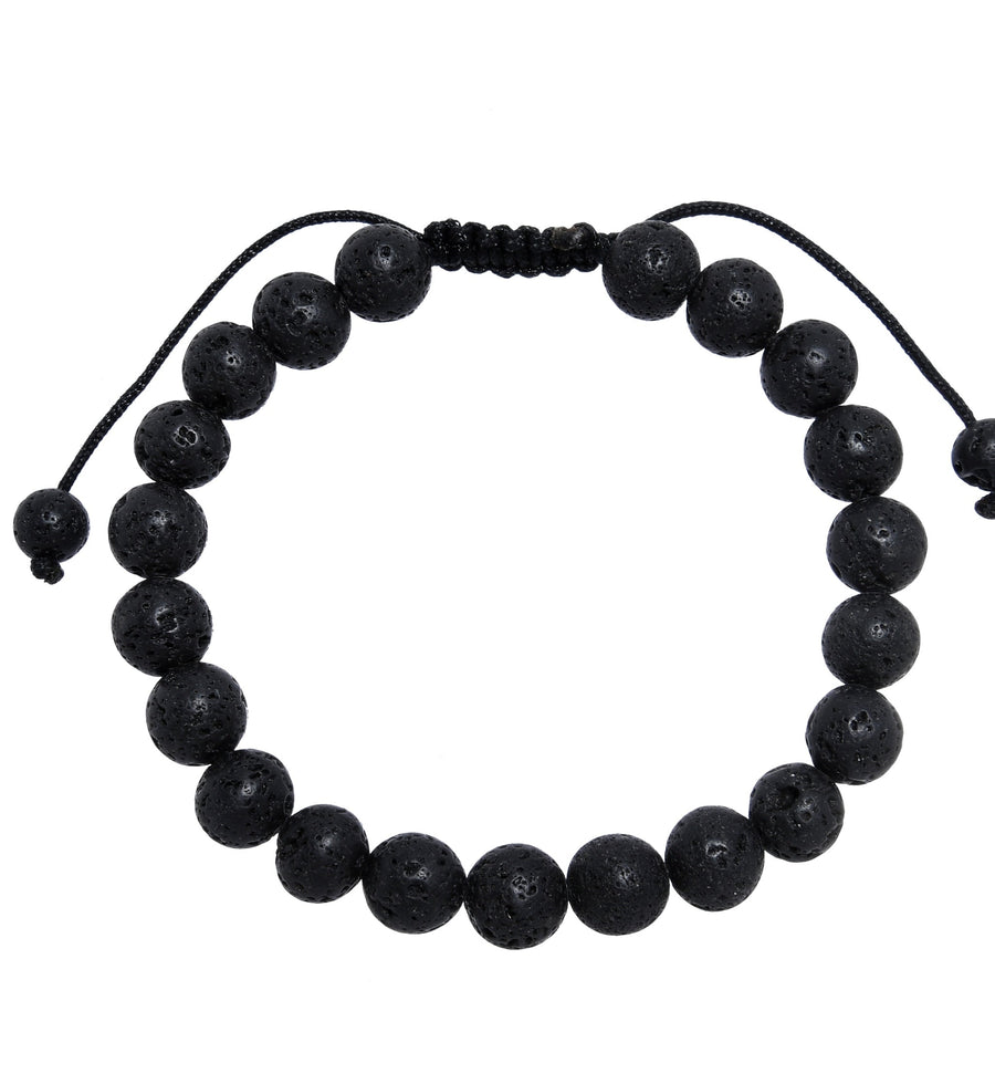 Lava Stone Braided Shamballa Bracelet B4123-Lava-Stone