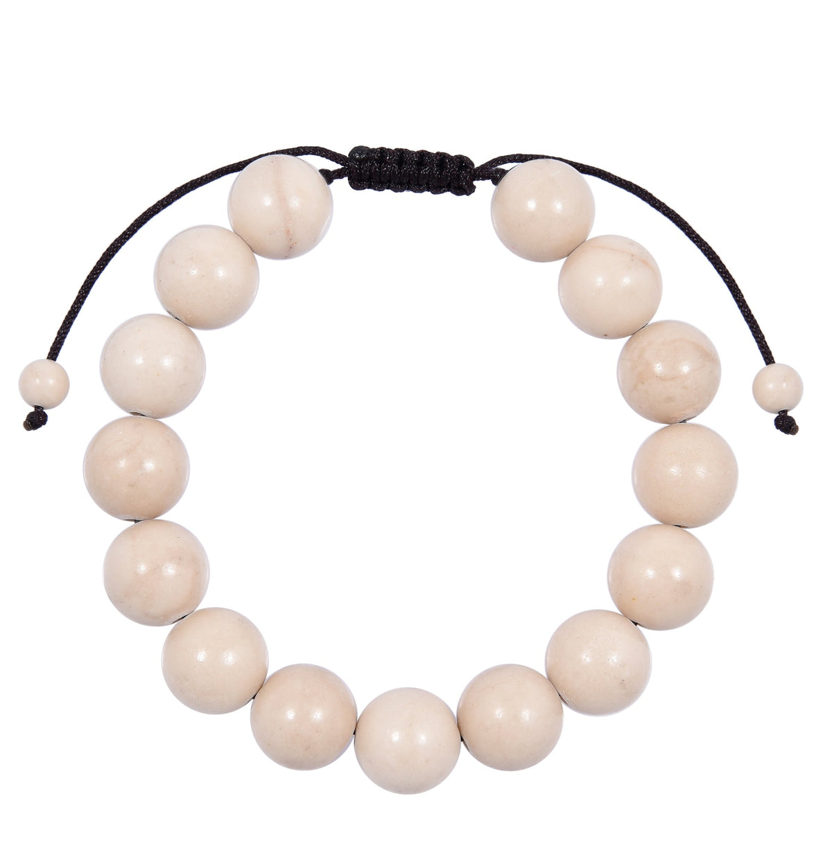 Fossil Stone Braided Shamballa Bracelet B4124-Fossil - 12MM