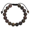 Red Leopard Skin-Matte Stone Braided Shamballa Bracelet B4125-Red Leopard Skin-Matte - 10MM