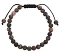 Red Leopard Skin-Matte Stone Braided Shamballa Bracelet B4125-6MM