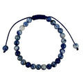 Blue Spot Jasper Stone Braided Shamballa Bracelet B4128-Blue-Spot-Jasper - 6MM