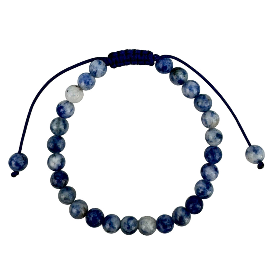 Blue Spot Jasper Stone Braided Shamballa Bracelet B4128-Blue-Spot-Jasper