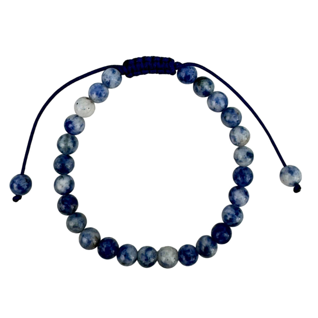 Bluespot Jasper Stone Braided Shamballa Bracelet B4128-6MM
