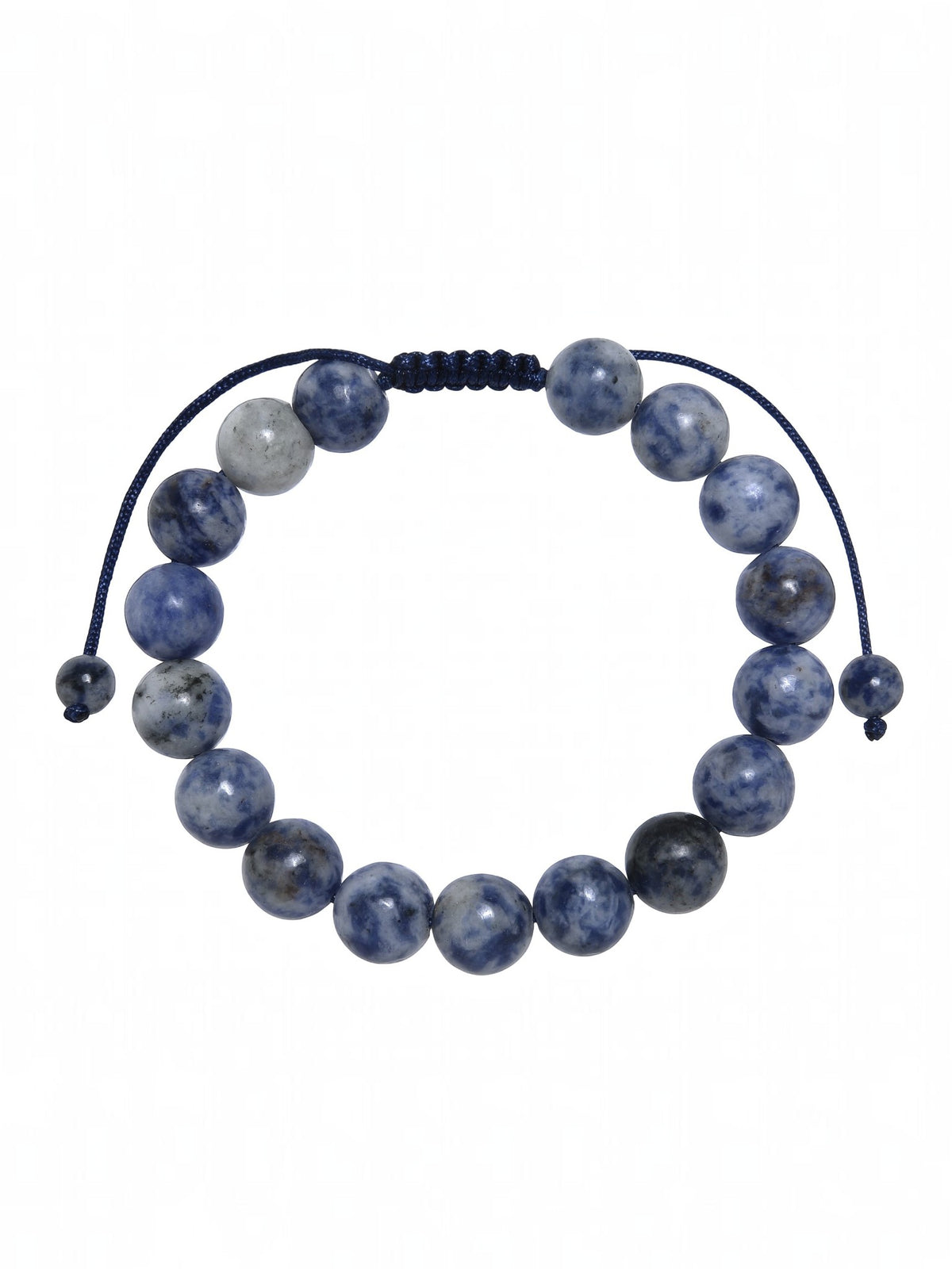Blue Spot Jasper Stone Braided Shamballa Bracelet B4128-Blue-Spot-Jasper - 10MM