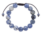 Blue Spot Jasper Stone Braided Shamballa Bracelet B4128-12MM - view 2