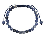 Blue Spot Jasper Stone Braided Shamballa Bracelet B4128-6MM - view 2