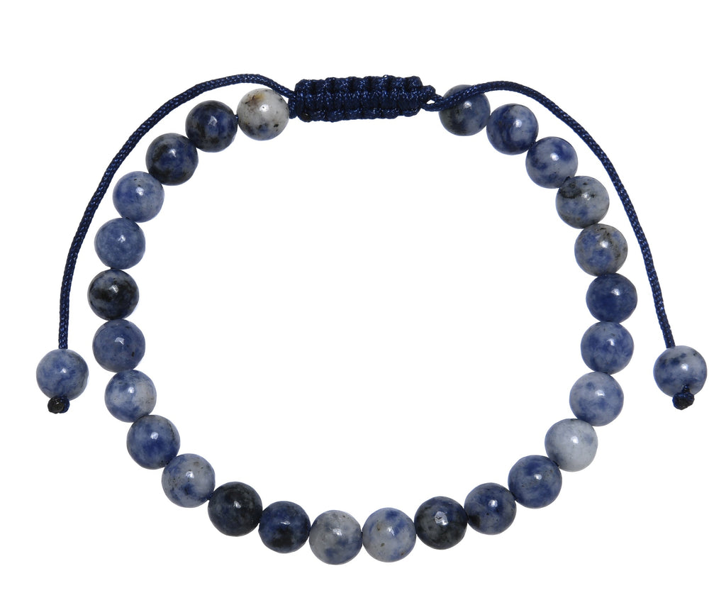 Bluespot Jasper Stone Braided Shamballa Bracelet B4128-6MM