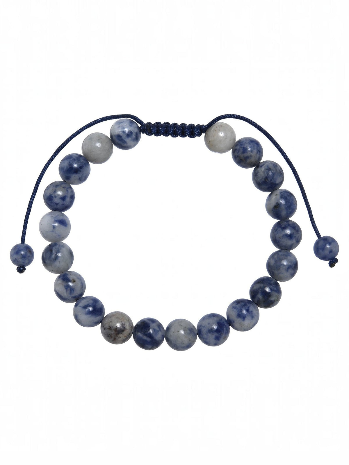 Blue Spot Jasper Stone Braided Shamballa Bracelet B4128-Blue-Spot-Jasper - 8MM