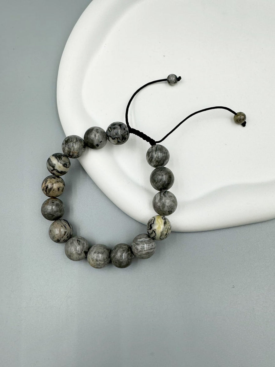 Atlas Jasper Stone Braided Bracelet B4129-Atlas Jasper