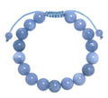 Blue Aquamarine Braided Shamballa Bracelet B4130-Blue Aquamarine - 10MM