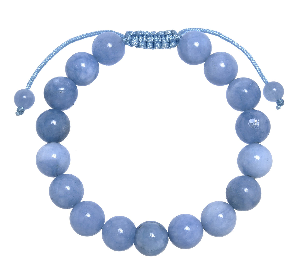 Blue Aquamarine Braided Shamballa Bracelet B4130-Blue Aquamarine - 10MM
