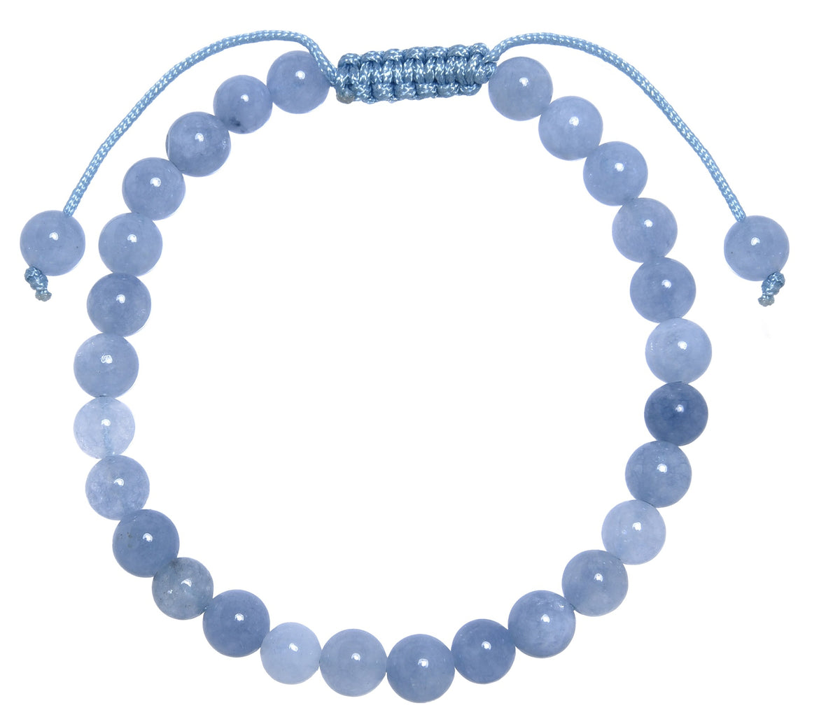 Blue Aquamarine Braided Shamballa Bracelet B4130-Blue Aquamarine - 6MM