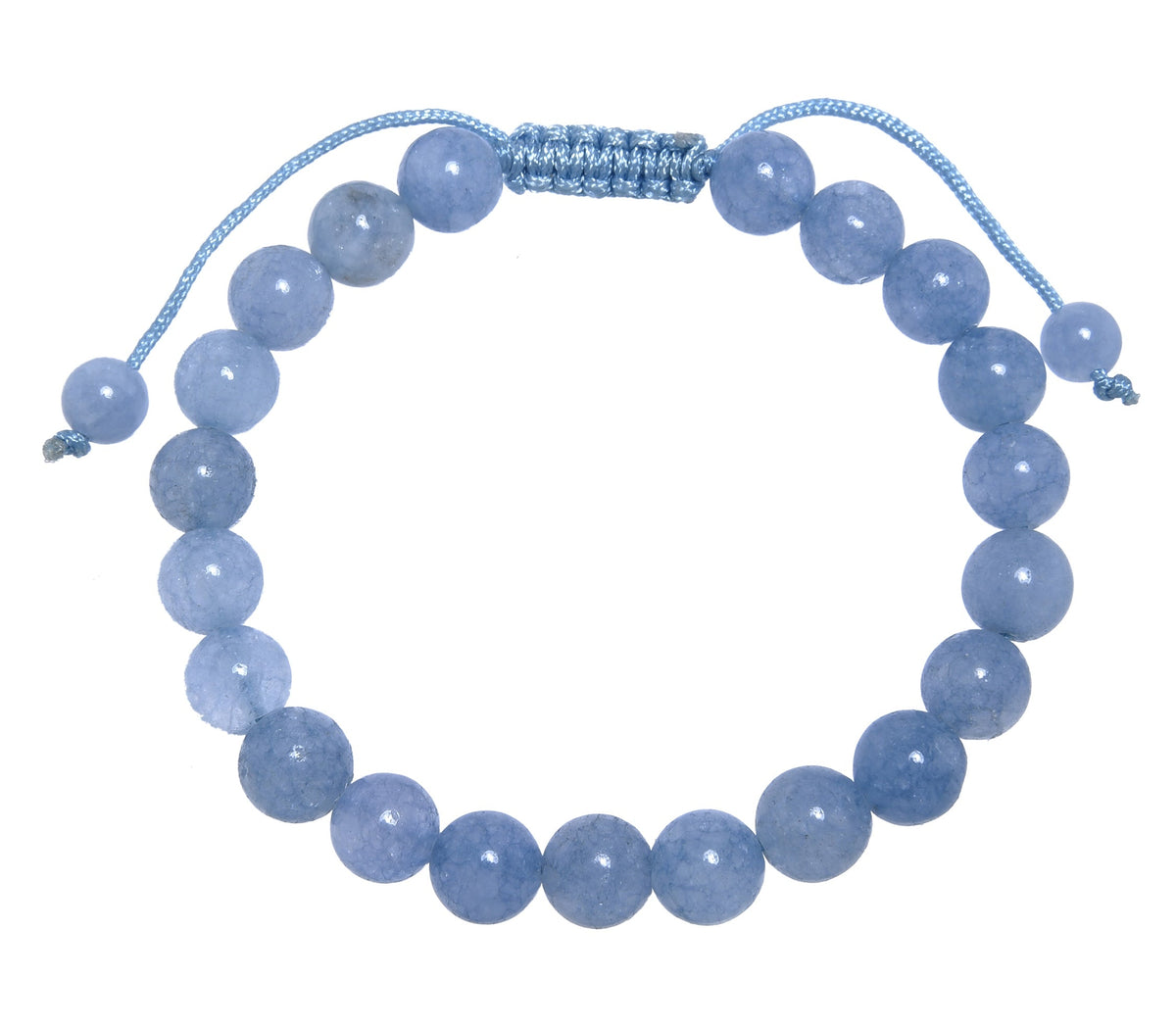 Blue Aquamarine Braided Shamballa Bracelet B4130-Blue Aquamarine - 8MM