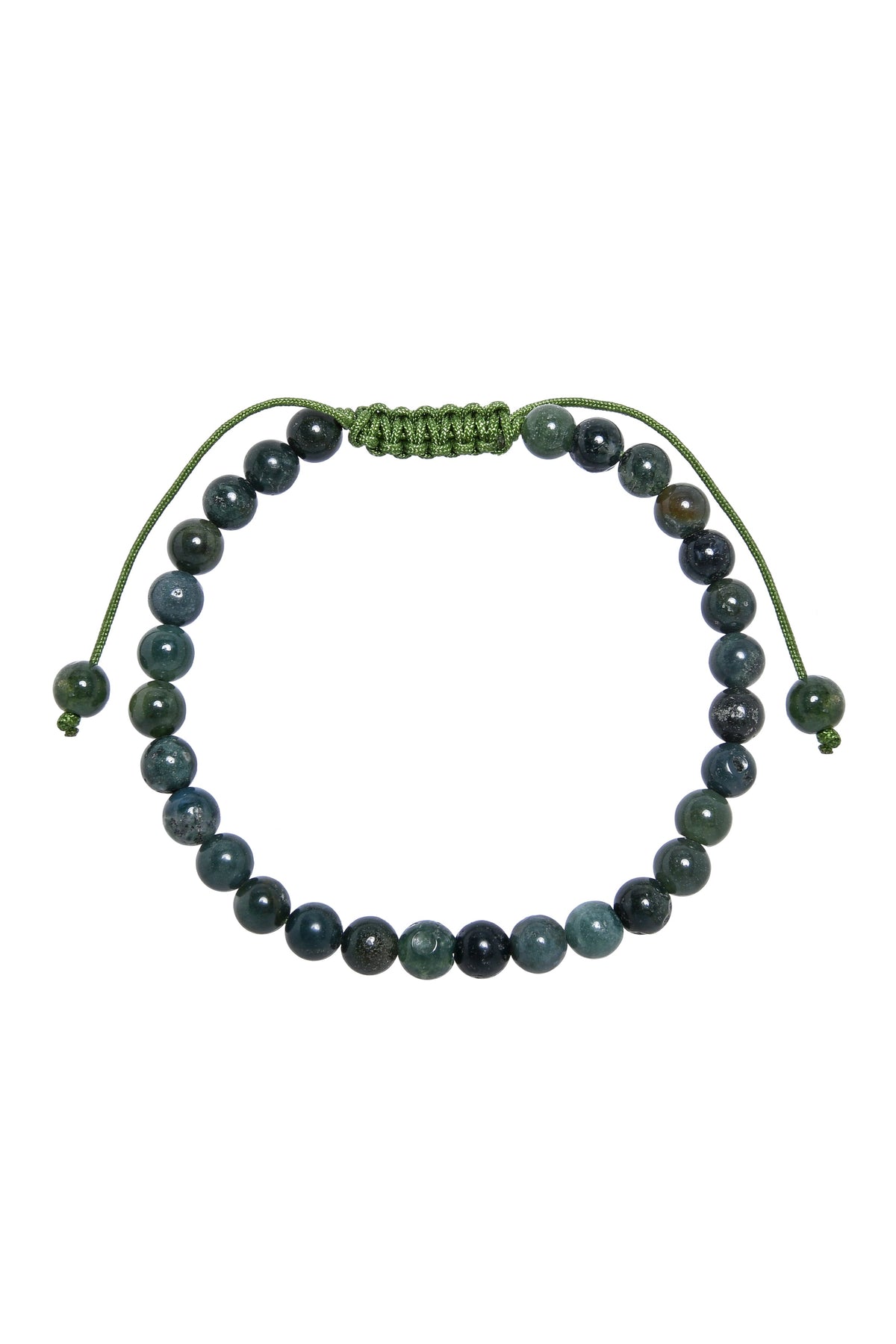 Moss Agate Stone Braided Bracelet B4131-Moss-Agate - 6MM