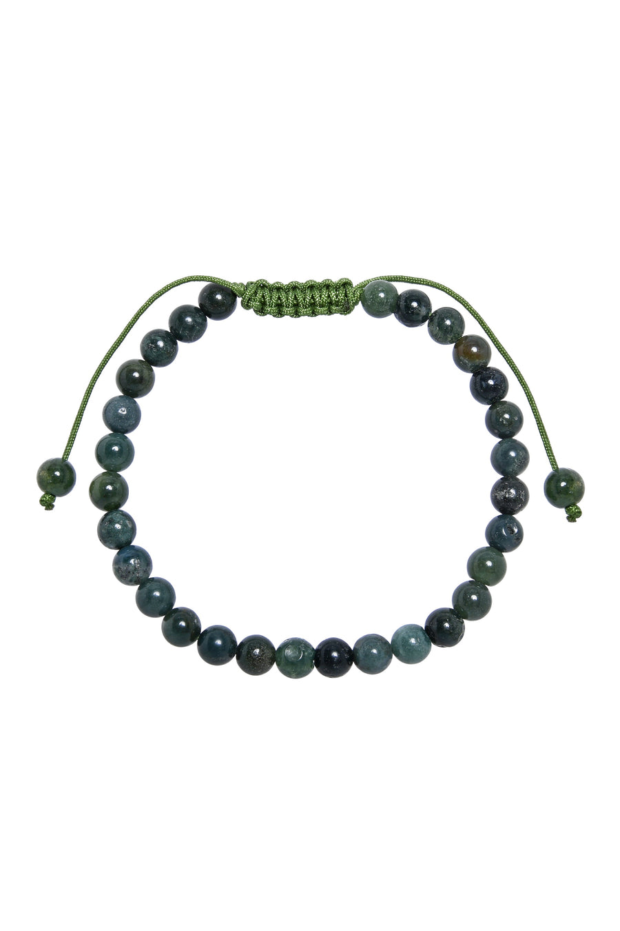 Moss Agate Stone Braided Bracelet B4131-Moss-Agate