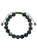 Moss Agate Stone Braided Bracelet B4131-Moss-Agate - 10MM