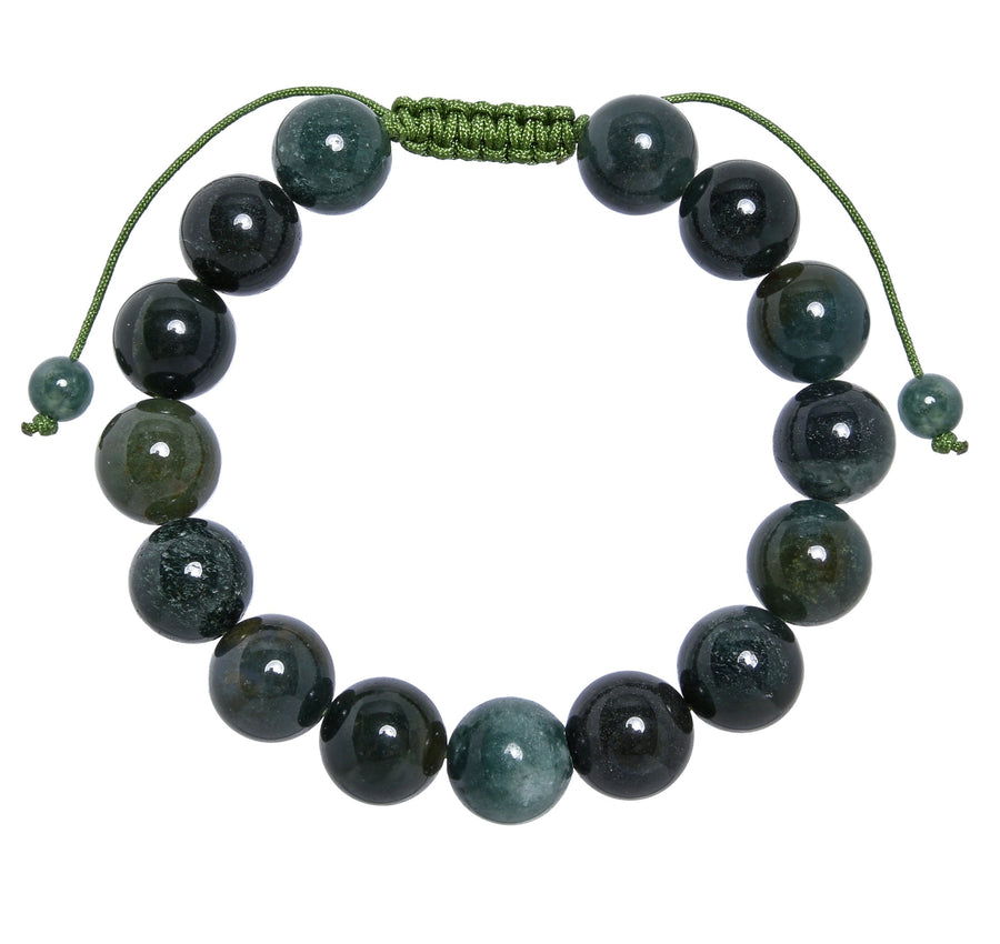 Moss Agate Stone Braided Bracelet B4131-Moss-Agate