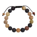 Muddy Jasper-Matte Stone Braided Bracelet B4147-Muddy Jasper-Matte - 10MM