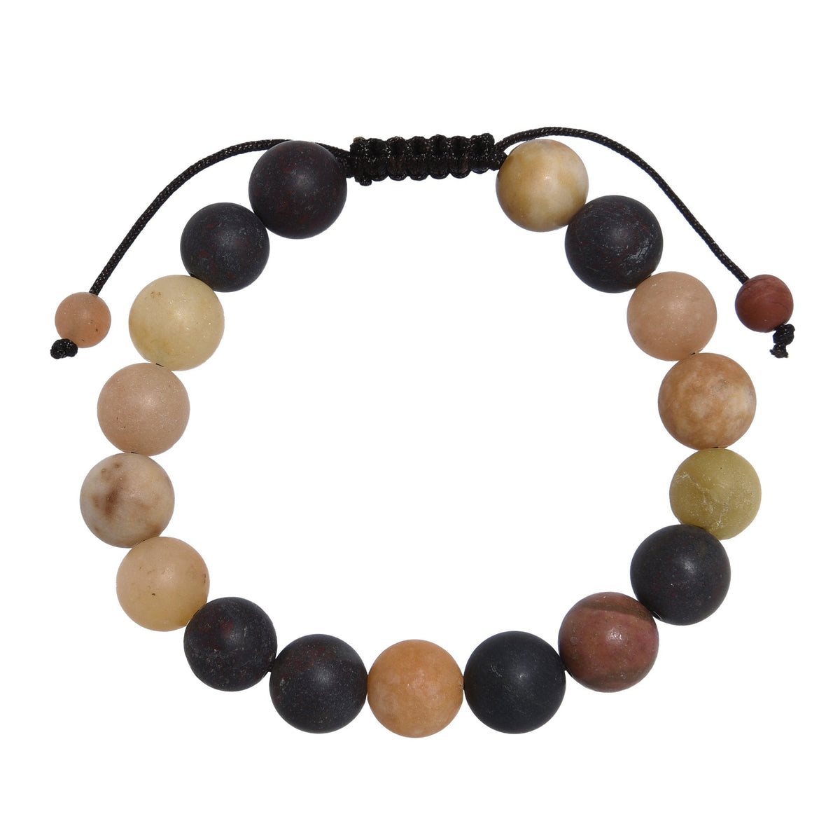 Muddy Jasper-Matte Stone Braided Bracelet B4147-Muddy Jasper-Matte - 10MM