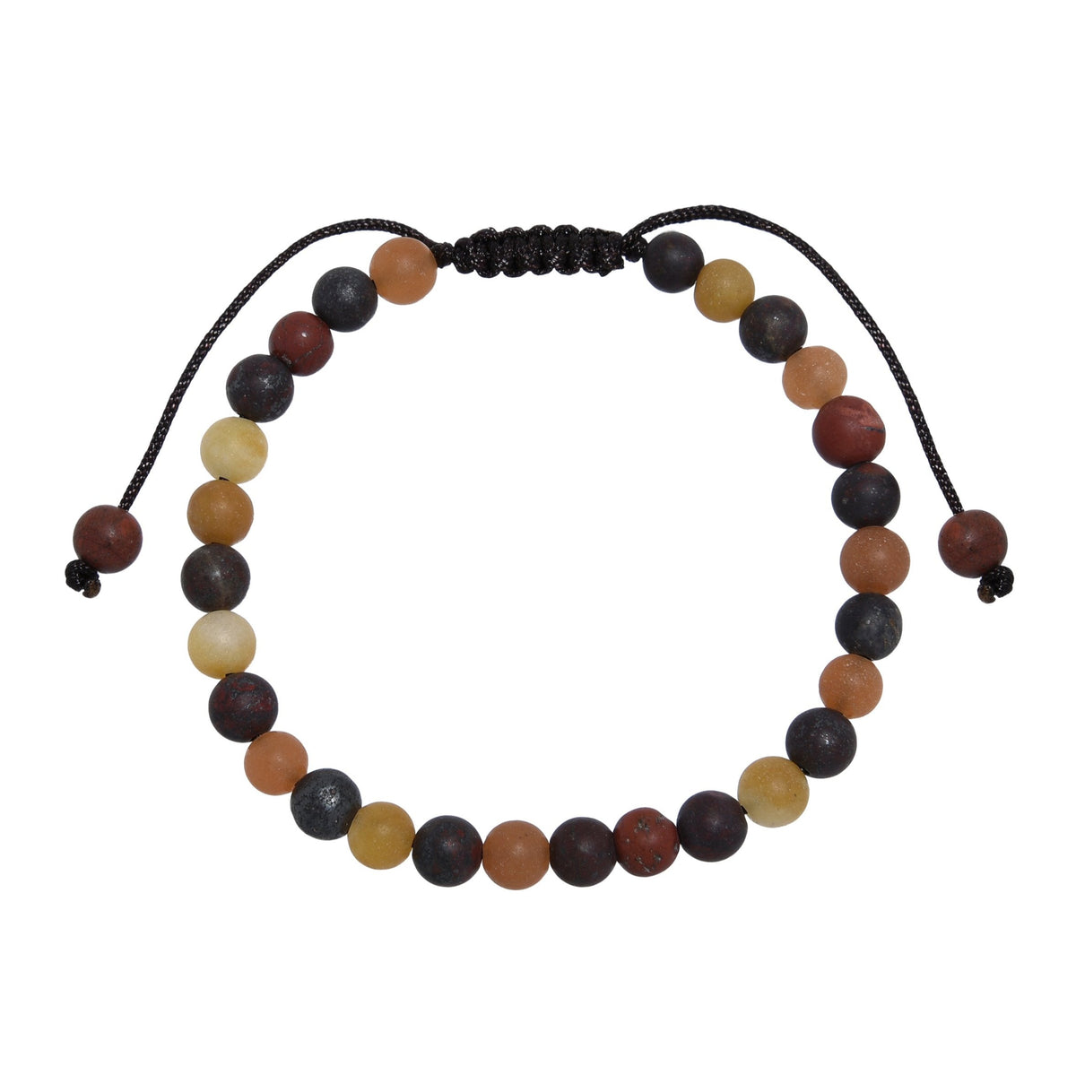 Muddy Jasper-Matte Stone Braided Bracelet B4147-Muddy Jasper-Matte - 6MM